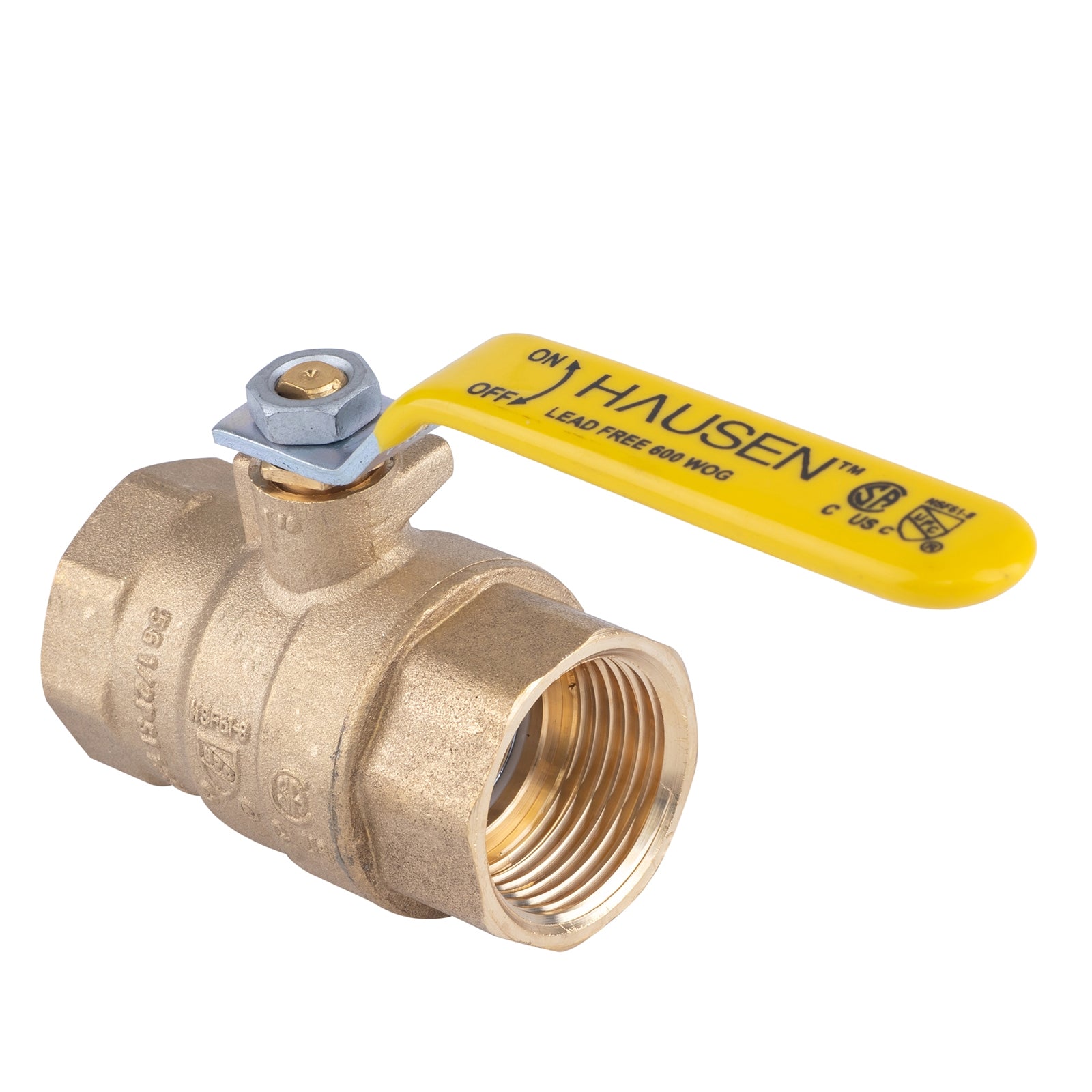 Hausen 1-inch FIP (Female Iron Pipe) x 1-inch FIP (Female Iron Pipe) Full Port Threaded Brass Ball Valve; Blowout Resistant Stem; For Use in Potable Water Distribution Systems, 1-Pack