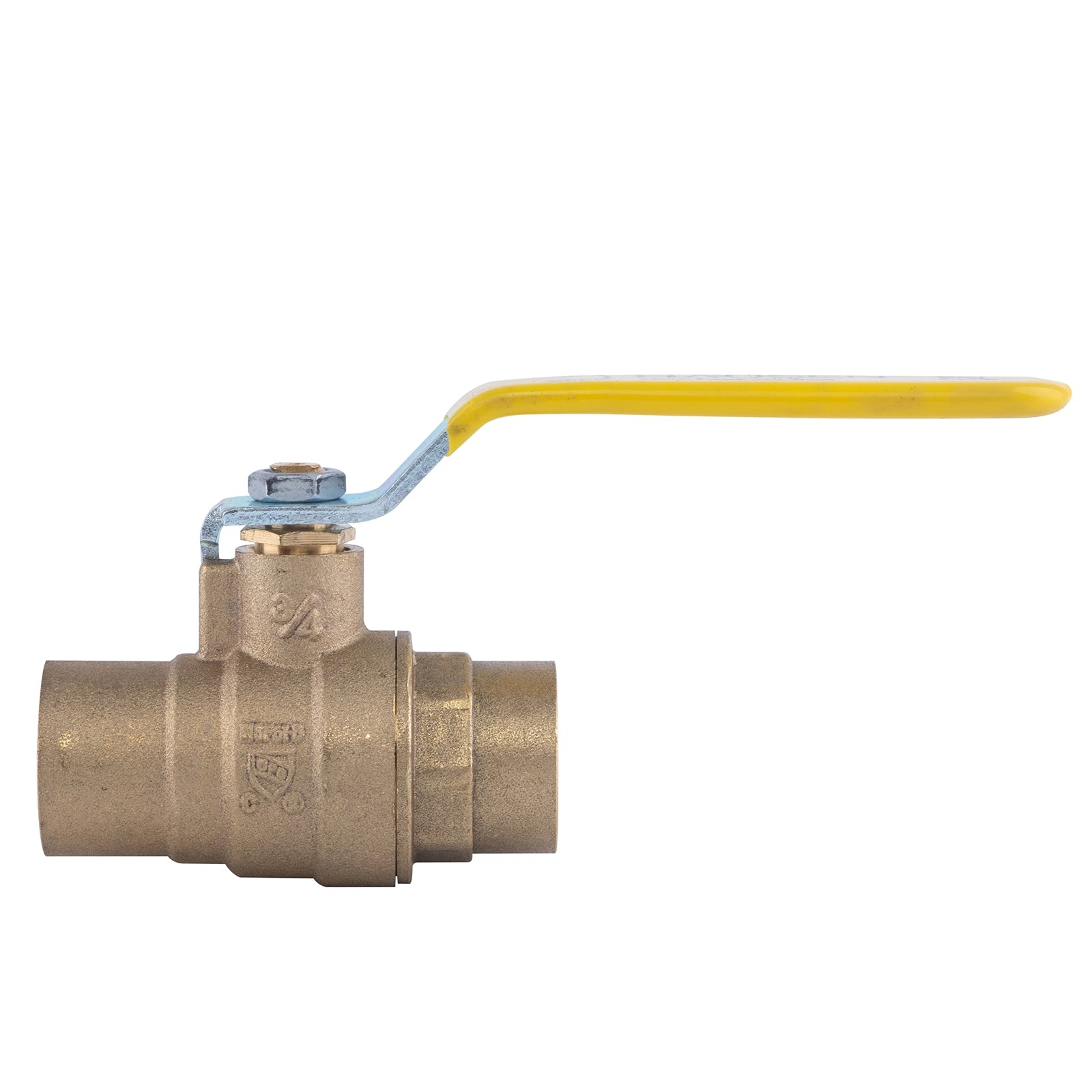 Hausen 3/4-inch Sweat x 3/4-inch Sweat Full Port Brass Ball Valve; Lead Free Forged Brass; Blowout Resistant Stem; cUPC/ANSI/NSF Certified; For Use in Potable Water Distribution Systems, 1-Pack