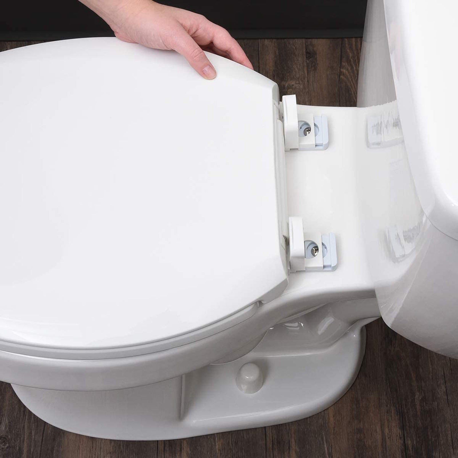 Hausen Quick-Install Soft-Close Replacement Toilet Seat with Durable Plastic Construction, Easy Top-Mount Installation with Hardware Included, Elongated-Shape, White, 1-Pack