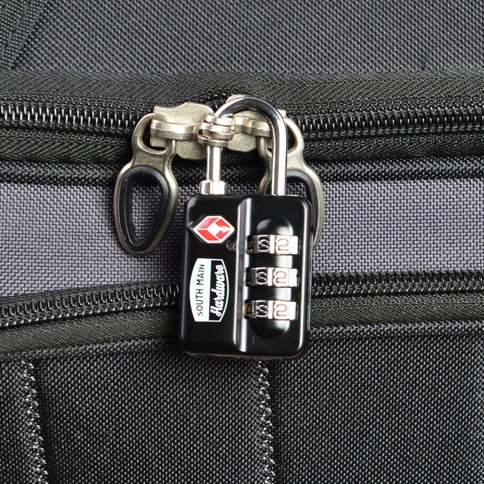 South Main Hardware TSA-Accepted Resettable Luggage Lock, Black