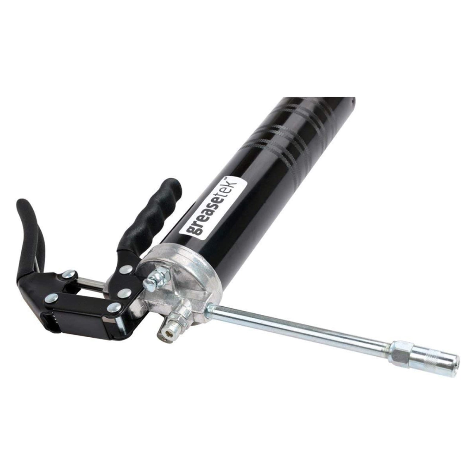 GreaseTek Premium Pistol Grip Grease Gun with 18-inch Hose and Extension Pipe