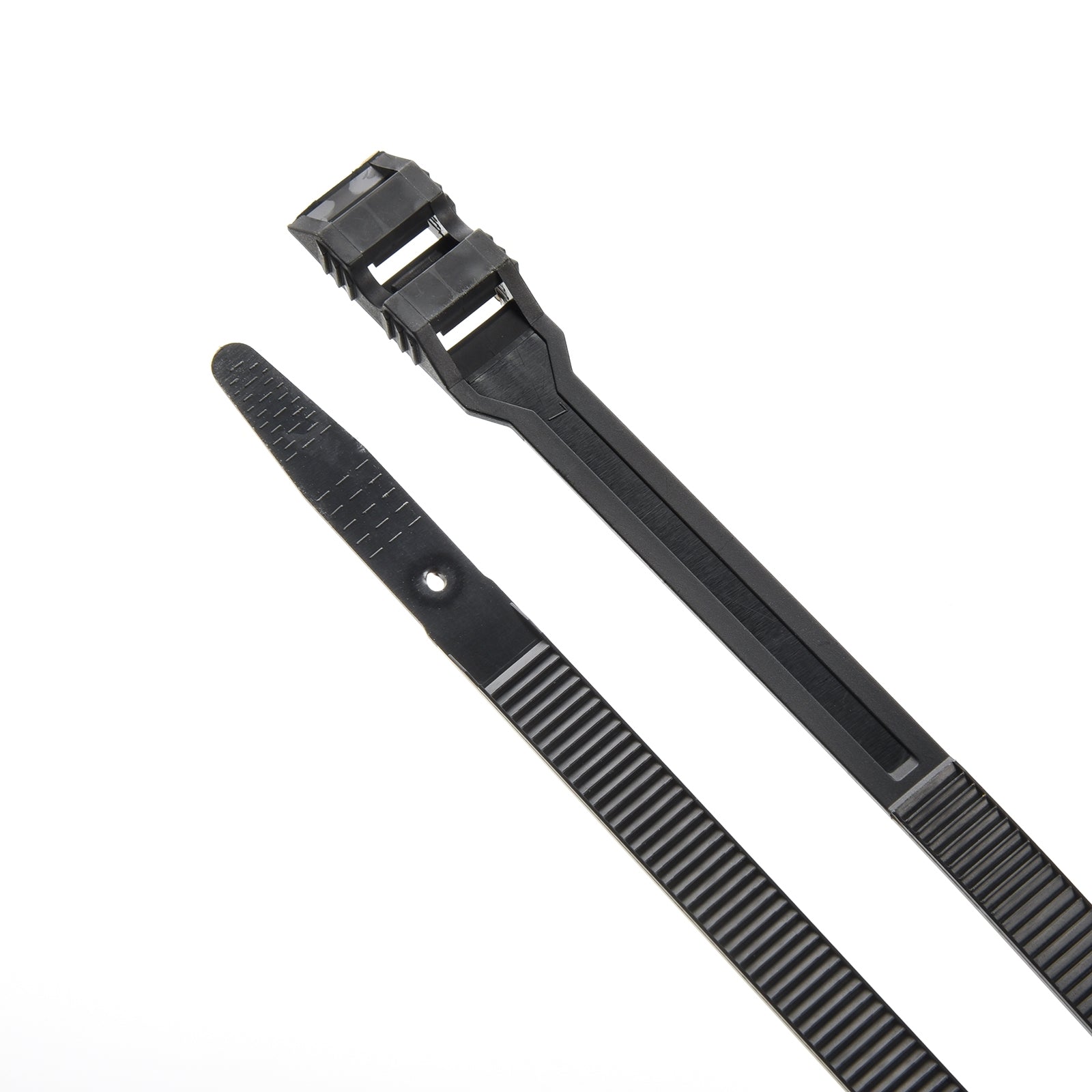 20-inch UV Resistant Black Low Profile Cable Tie, 120-lb Tensile Strength, 100-Pack