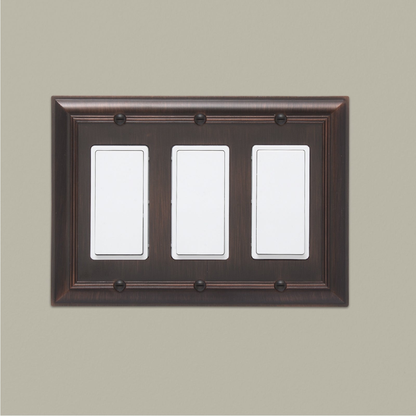 AmazonBasics Triple Gang Wall Plate, Oil Rubbed Bronze