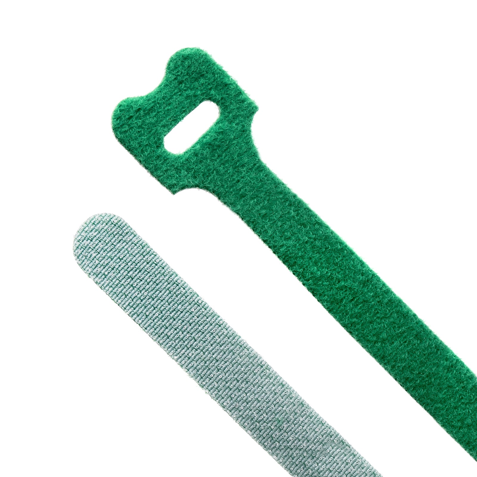 8-inch Green Hook and Loop, 5.6-lb Tensile Strength, 10-Pack