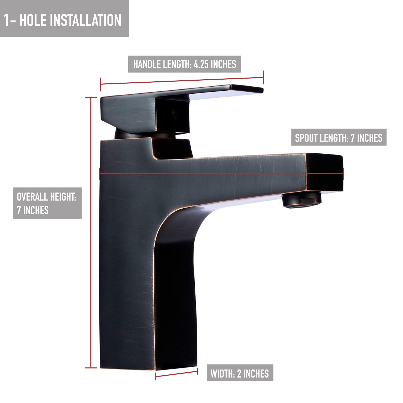 Single-handle Straight Bathroom Faucet, Oil-Rubbed Bronze