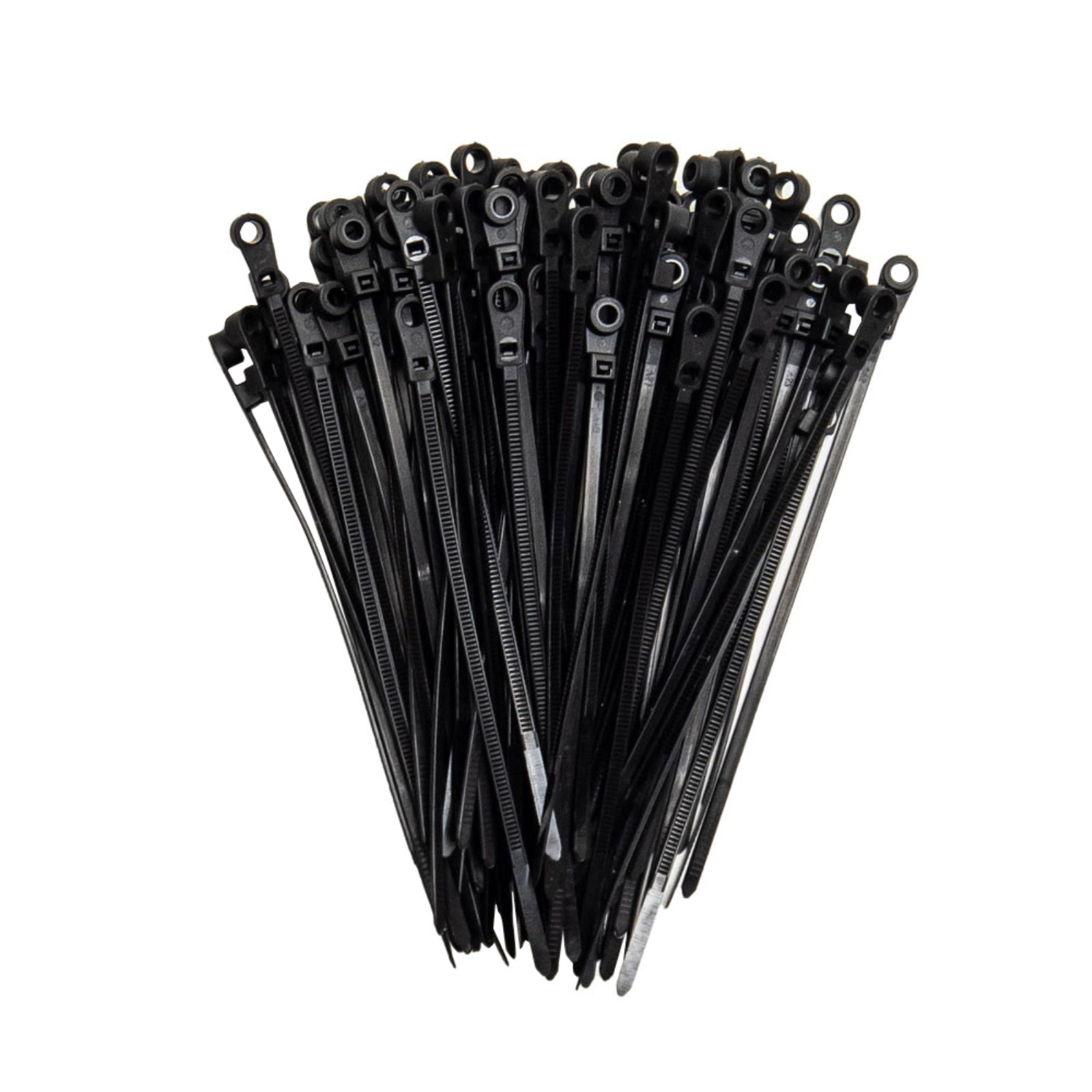 4.3-inch UV Resistant Black Screw Mount Cable Tie, 18-lb Tensile Strength, 100-Pack