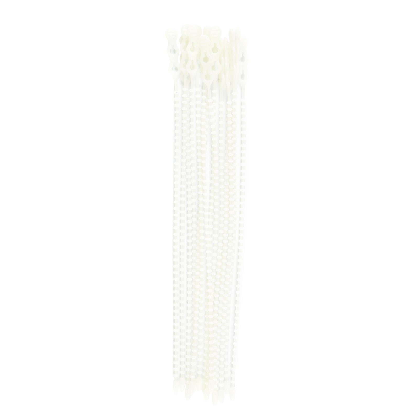 12-inch Natural Double Loop Beaded Cable Tie, 50-lb Tensile Strength, 15-Pack