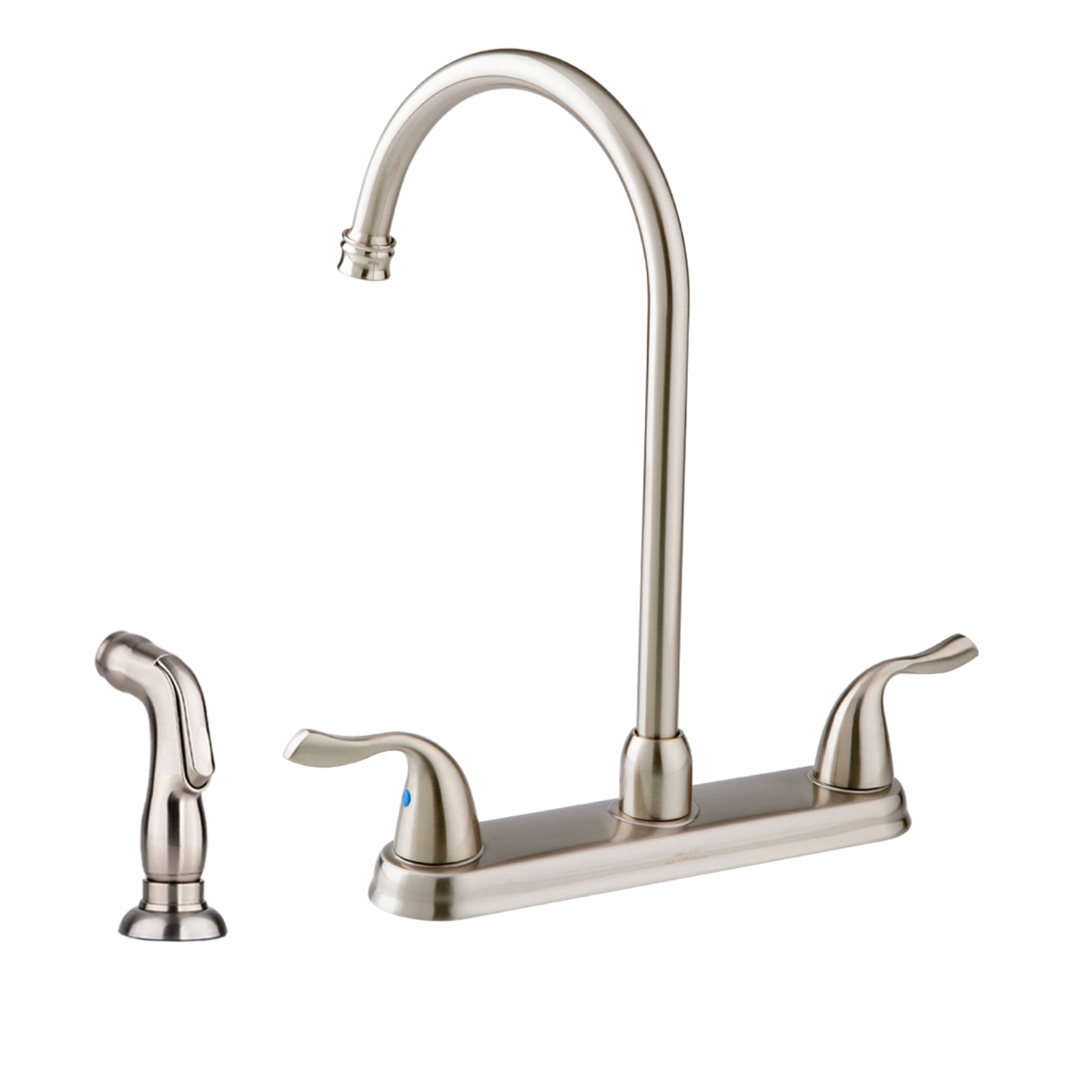 Two-Handle High-Arc Kitchen Faucet, Satin Nickel