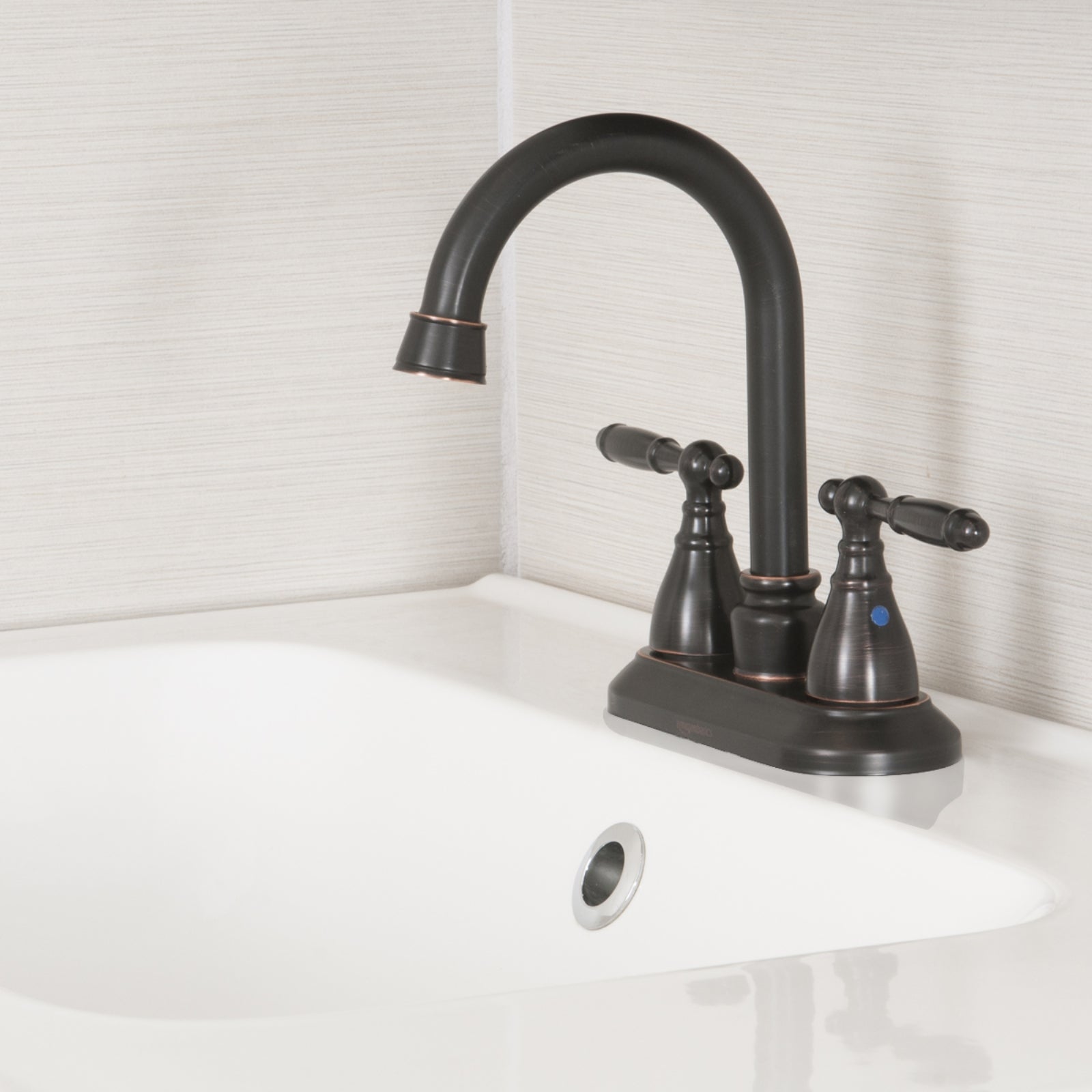 Traditional Two-Handle Long Spout 3-Hole Mount Basin Faucet-4-Inch, Oil-Rubbed Bronze