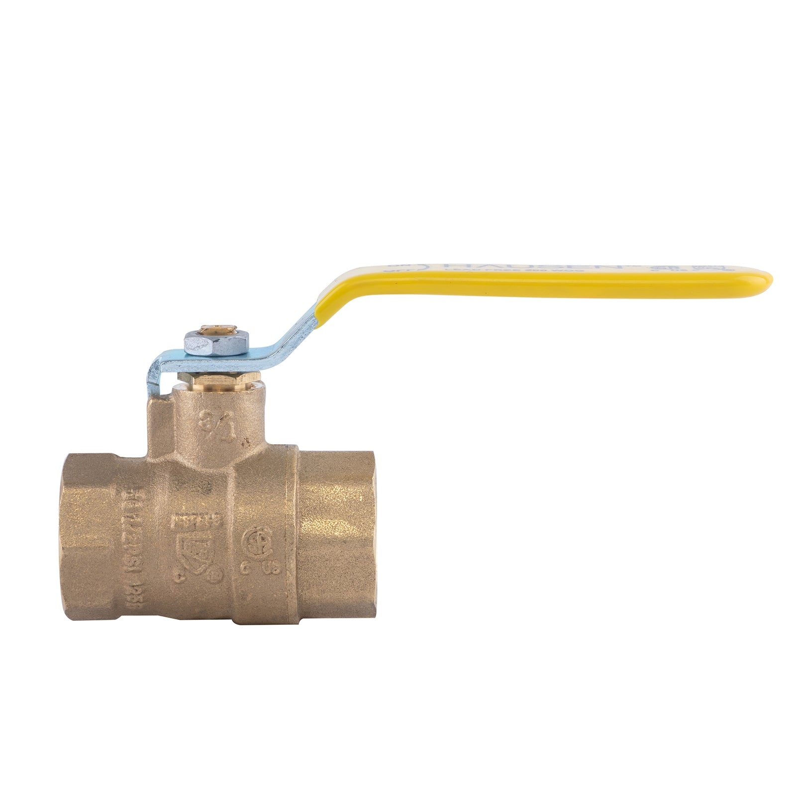 Hausen 3/4-inch FIP (Female Iron Pipe) x 3/4-inch FIP (Female Iron Pipe) Full Port Threaded Brass Ball Valve; Blowout Resistant Stem; For Use in Potable Water Distribution Systems, 1-Pack