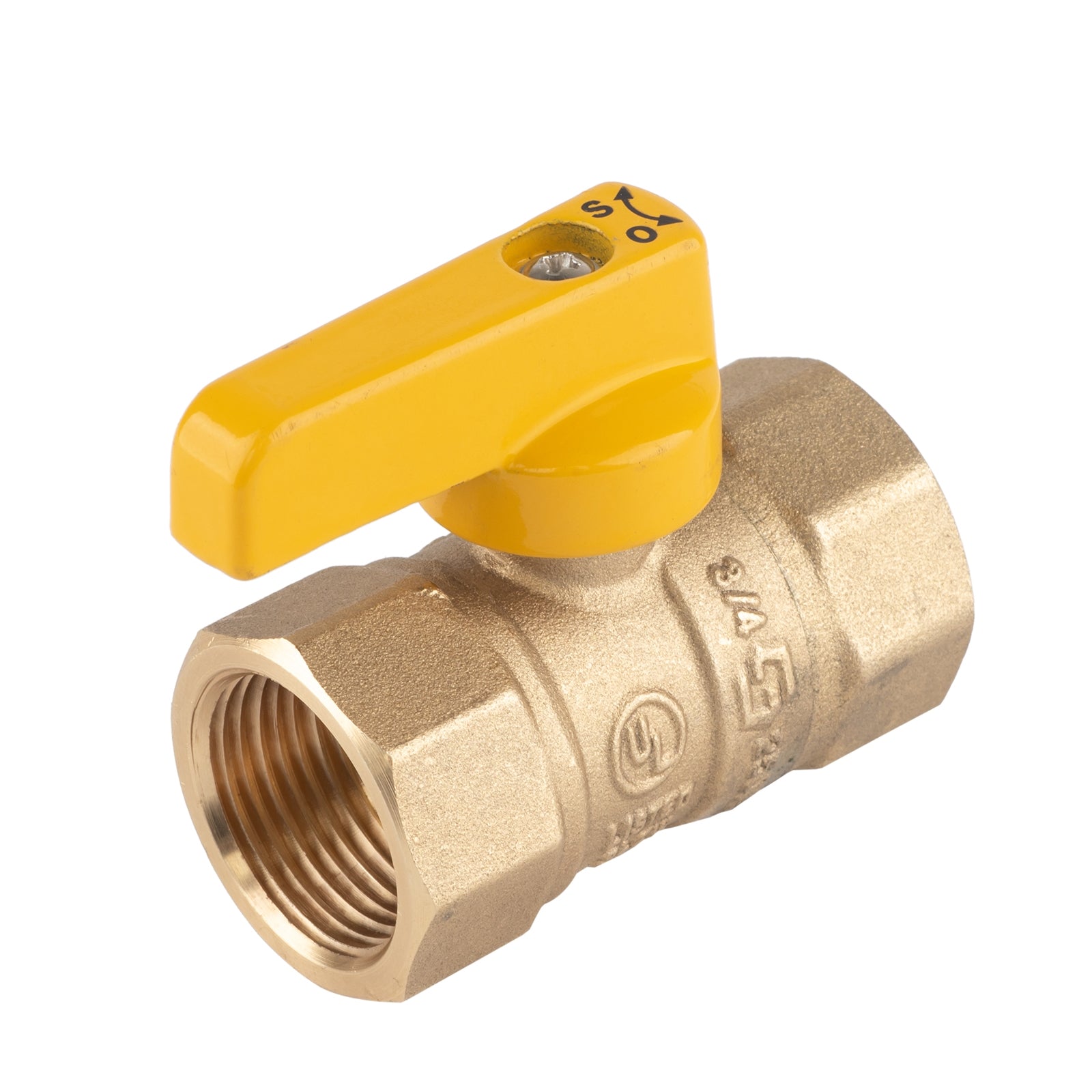 Hausen 3/4-inch FIP (Female Iron Pipe) x 3/4-inch FIP (Female Iron Pipe) Straight Gas Ball Valve with 1/4-Turn Lift and Lock Handle; Forged Brass; Blowout-Resistant Stem; CSA and UL Certified; 1-Pack