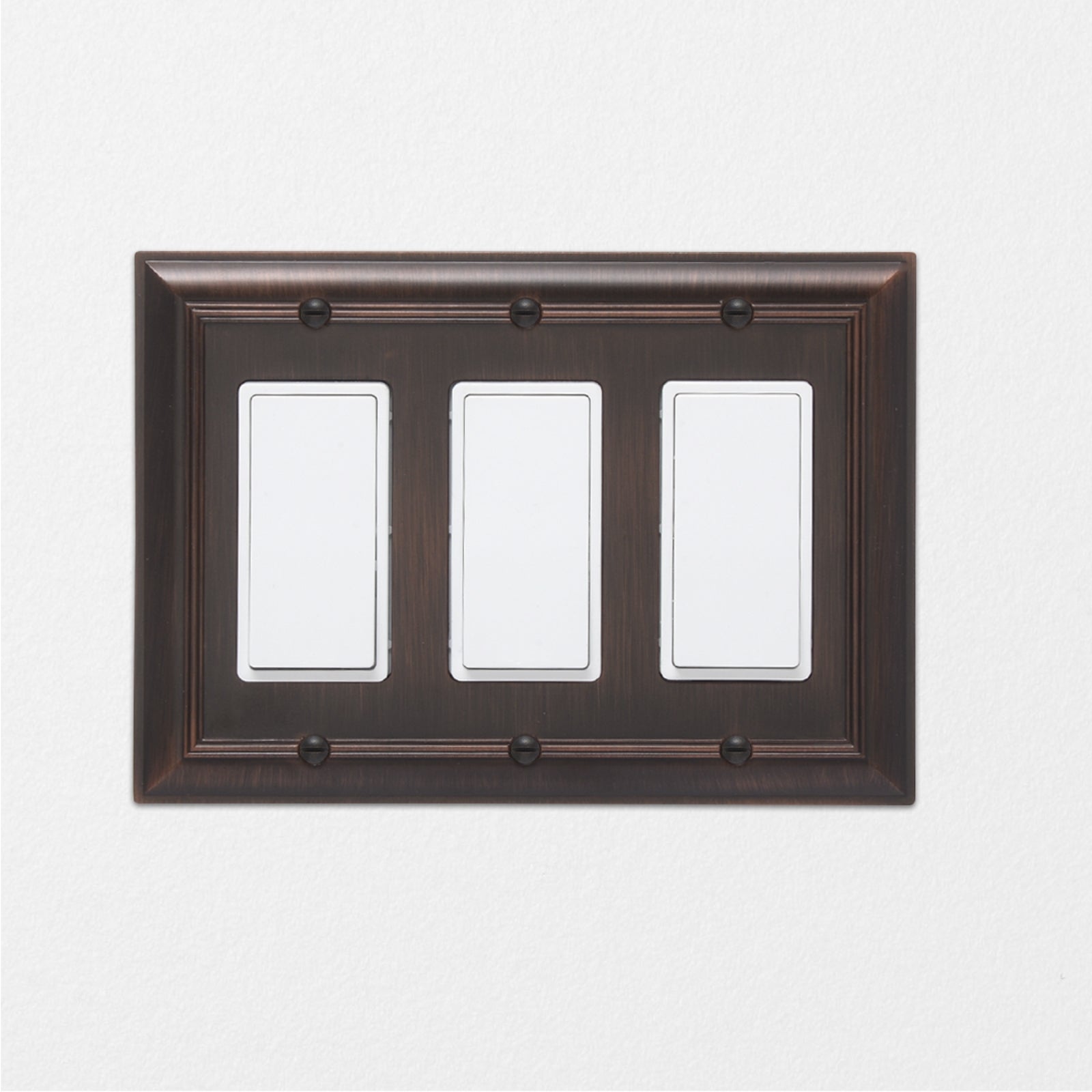 AmazonBasics Triple Gang Wall Plate, Oil Rubbed Bronze