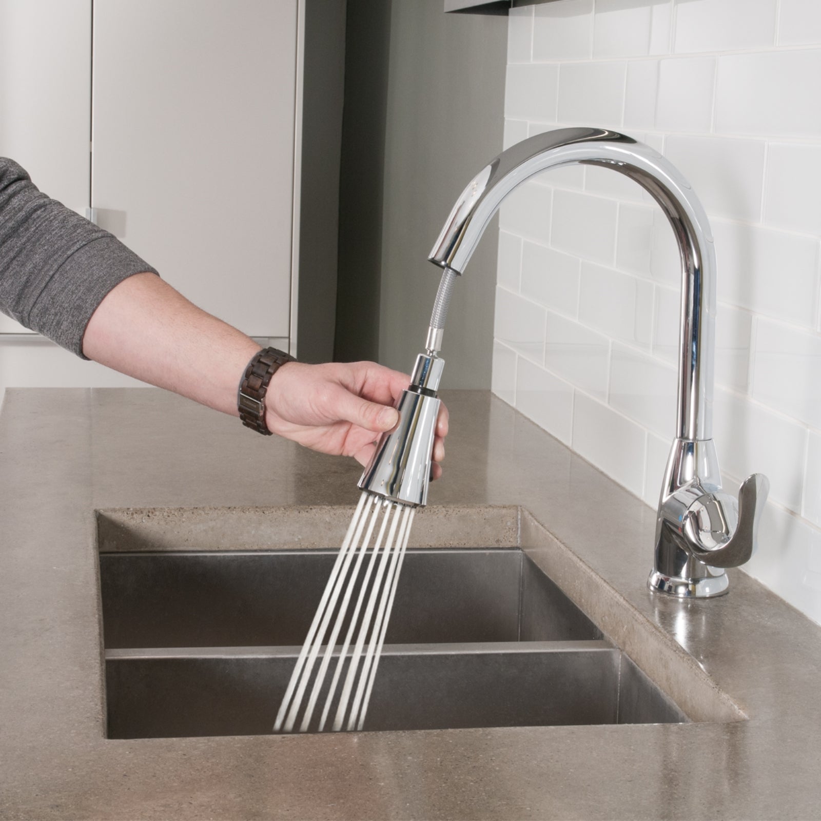 Standard Pull-Down Kitchen Faucet, Polished Chrome