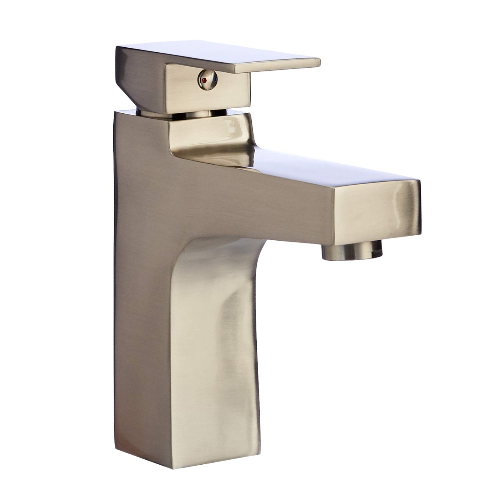 Single-handle Straight Bathroom Faucet, Satin Nickel