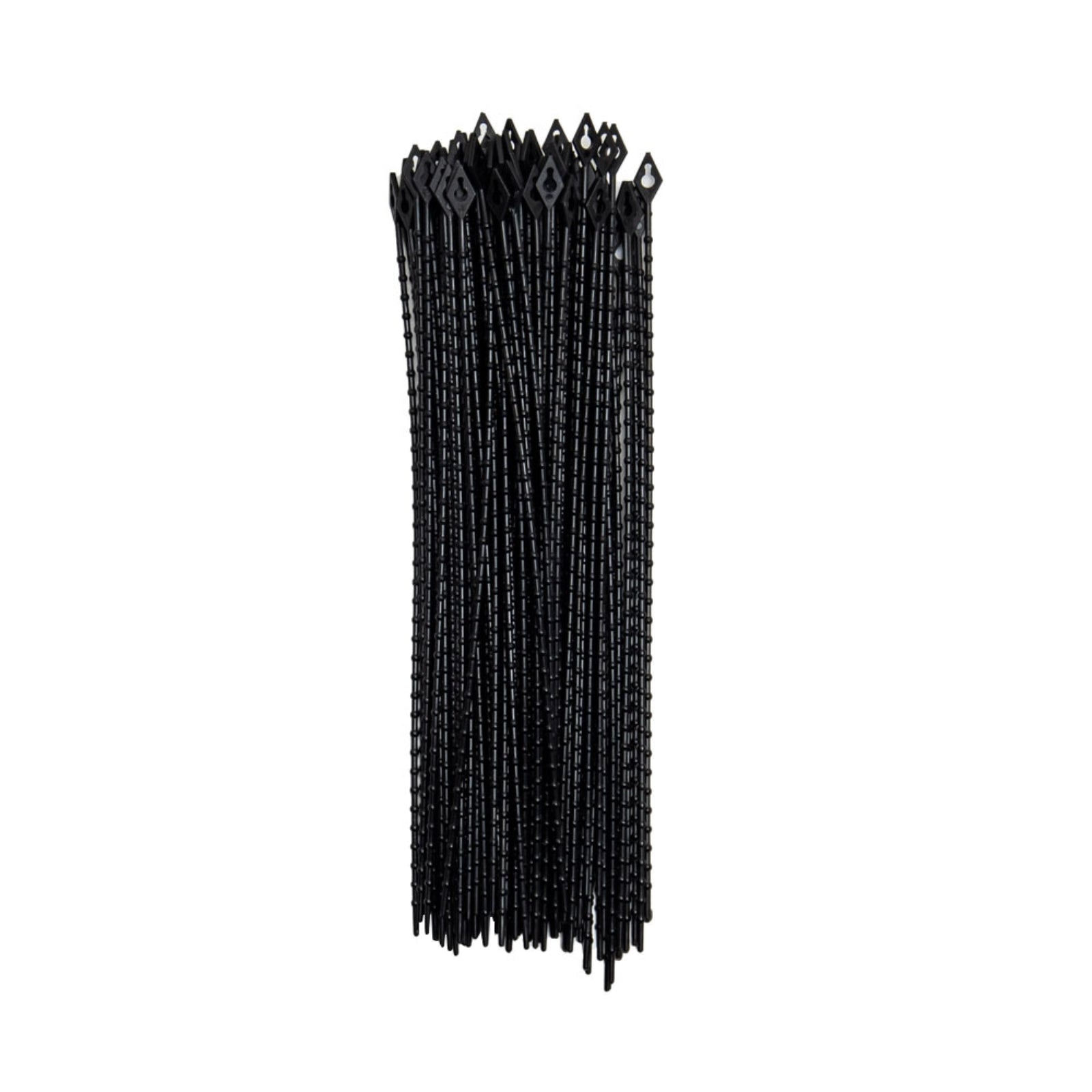 8-inch UV Resistant Black Beaded Cable Tie, 18-lb Tensile Strength, 100-Pack