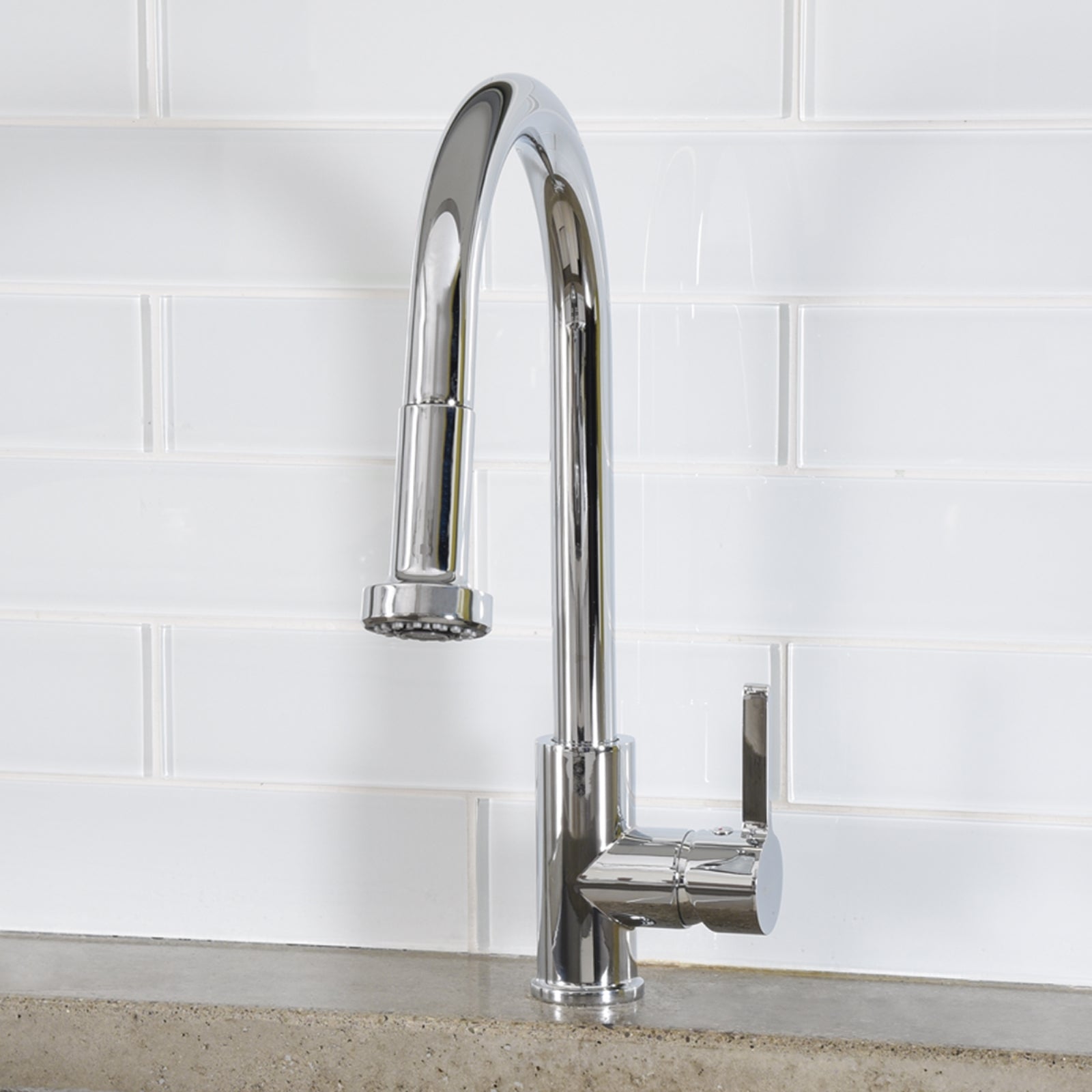 Modern Pull-Down Kitchen Sprayer Faucet, Polished Chrome