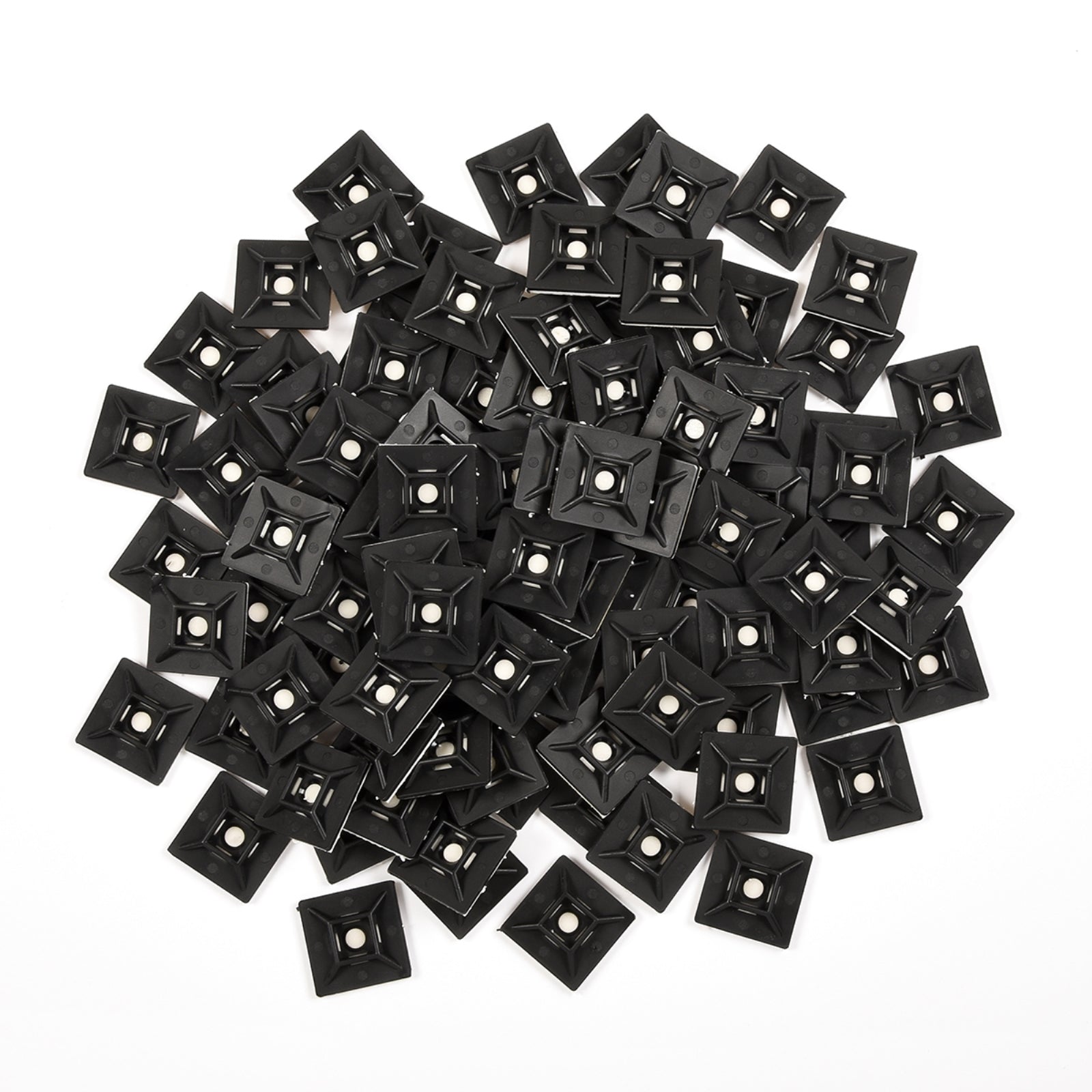 1-inch UV Resistant Black Zip Tie Mounts, UL 21 Listed, 100-Pack