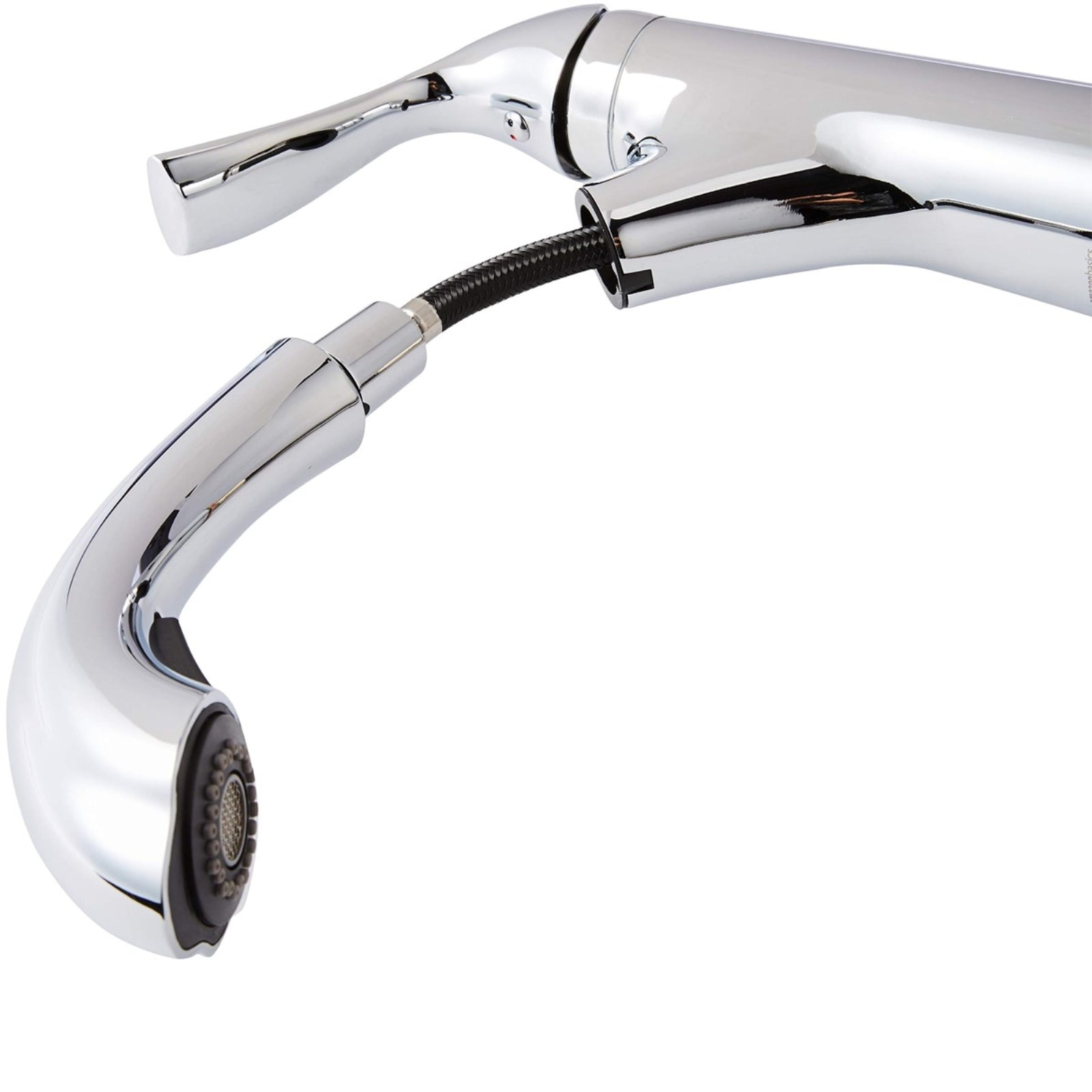 Single-Handle Kitchen Pull Out Sprayer Faucet, Arched, Polished Chrome