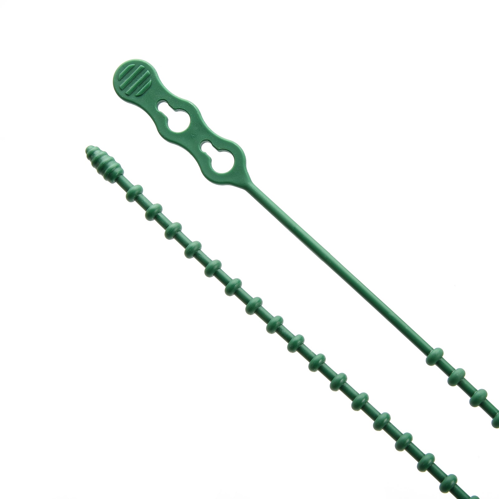 24-inch Green Double Loop Beaded Cable Tie, 120-lb Tensile Strength, 5-Pack