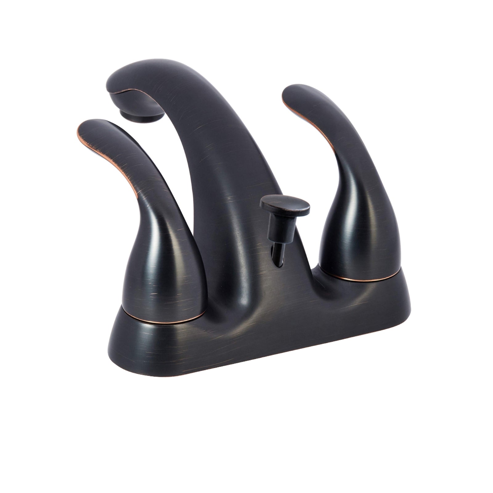 Two-Handle Short Spout 3-Hole Mount Basin Faucet-4-Inch, Oil-Rubbed Bronze