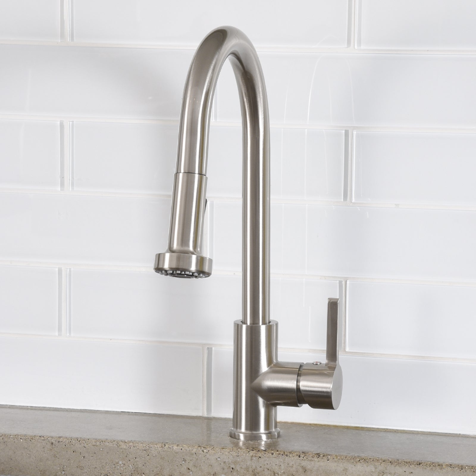 Modern Pull-Down Kitchen Sprayer Faucet, Satin Nickel