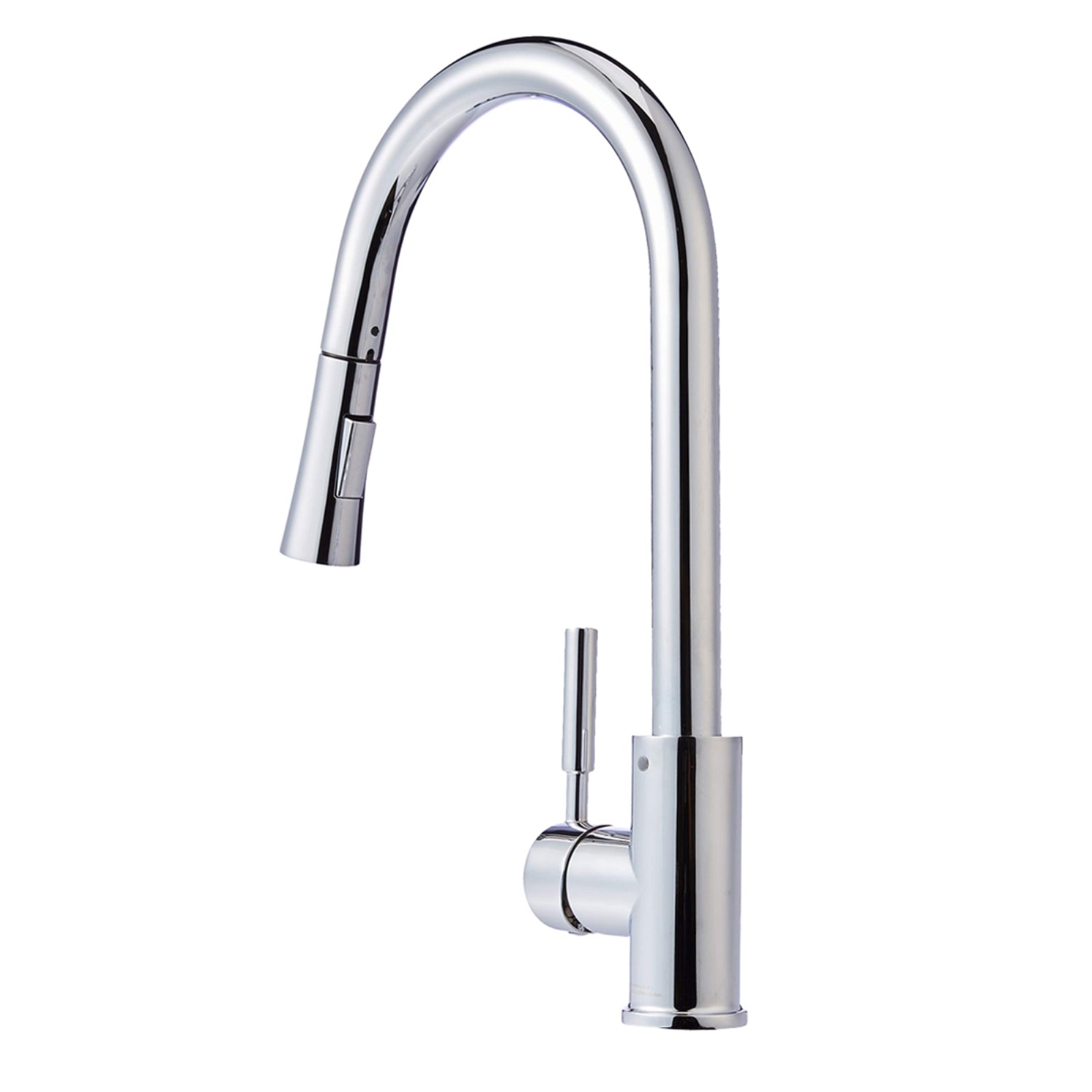 Modern Single-Handled Kitchen Pull-Down Sprayer Faucet, Polished Chrome