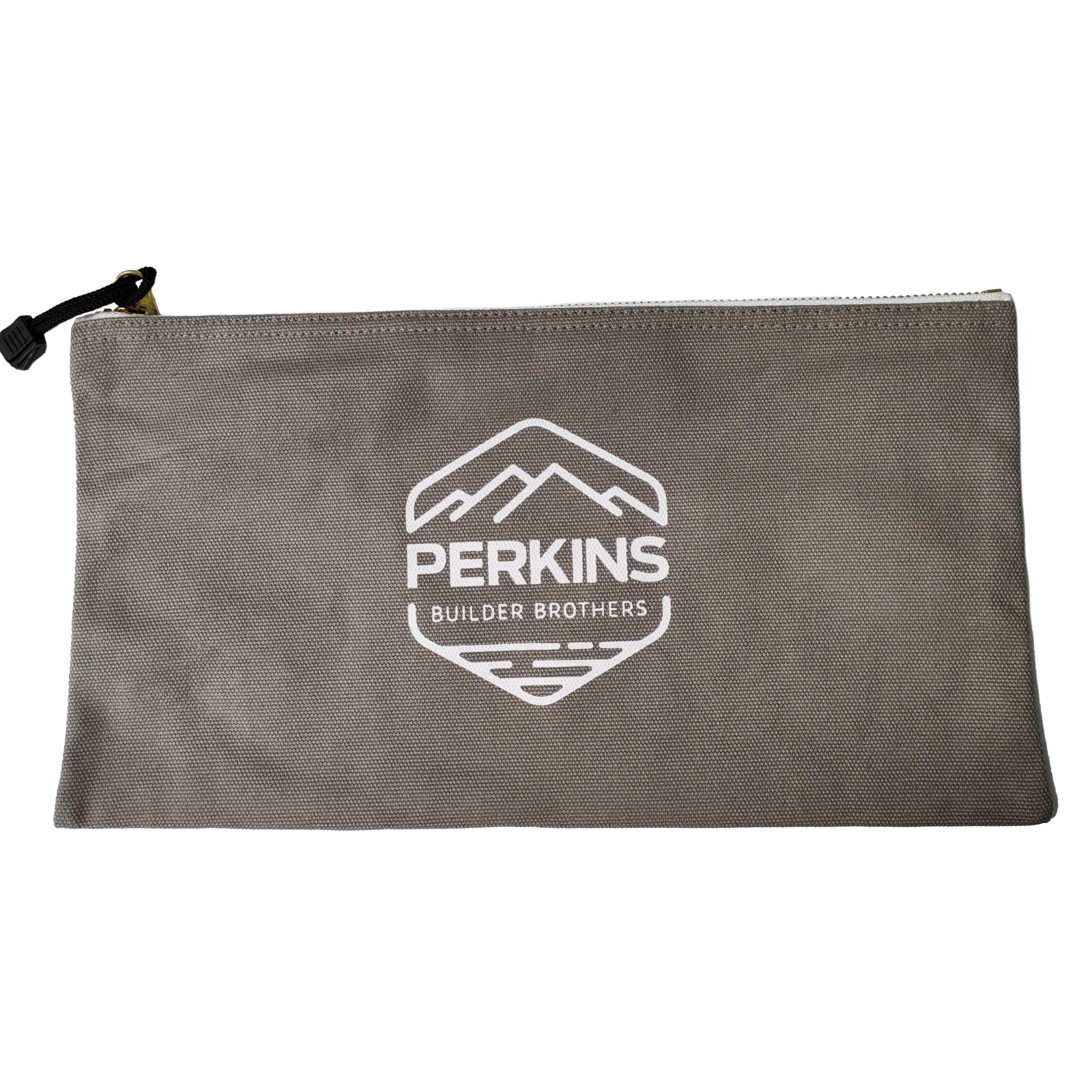 Perkins Builder Brothers Canvas Tool Pouch Zipper Bag, 3-Pack, Black/Brown/Grey